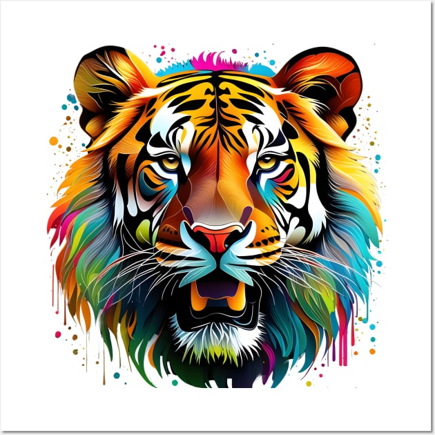 Vibrant Tiger Muzzle: Digital Art for Diverse Mediums Wall Art by AlexBRD